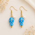 Boucles d'oreilles poisson bleu