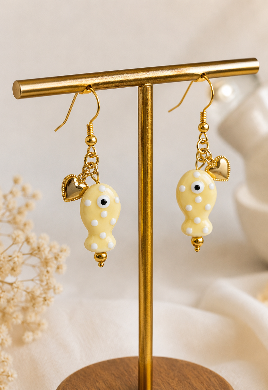 Boucles d'oreilles poisson jaune