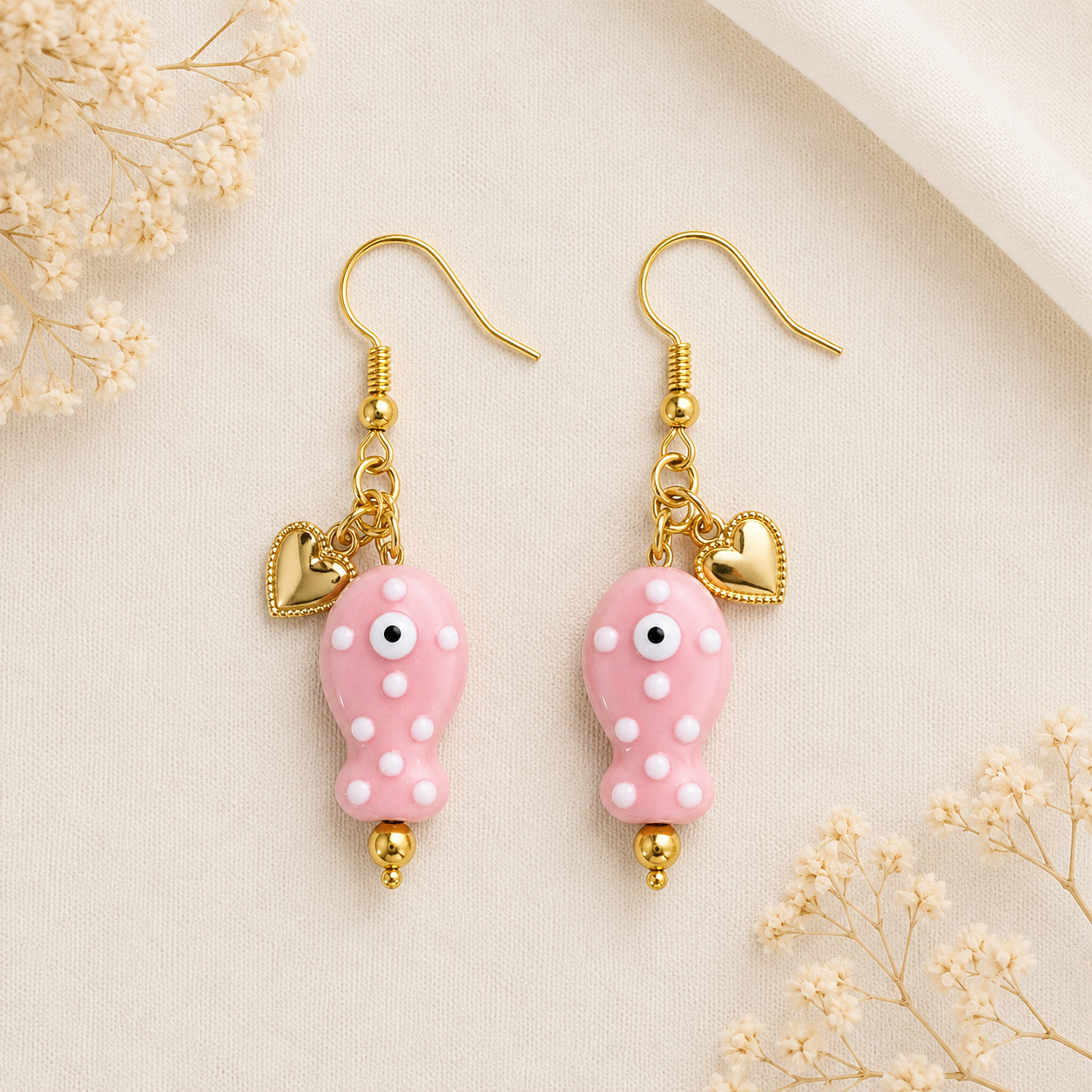 Boucles d'oreilles poisson rose