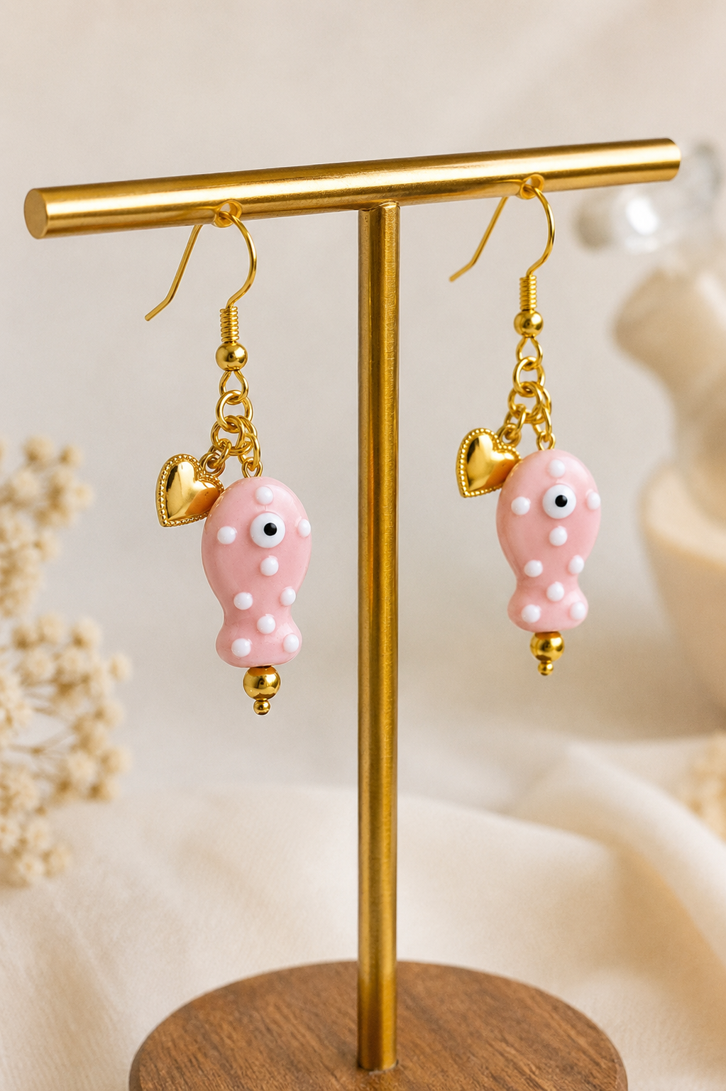 Boucles d'oreilles poisson rose