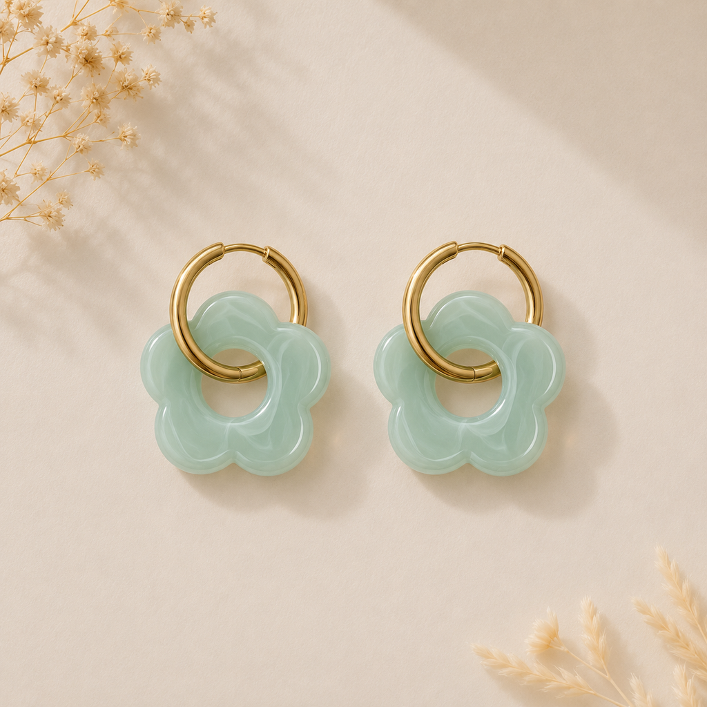 Boucles d'oreilles fleur dorées