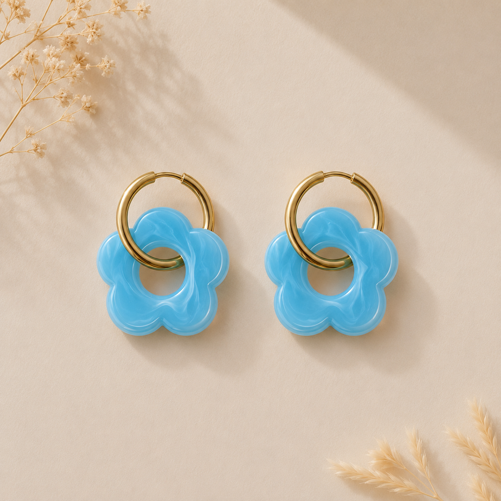Boucles d'oreilles fleur dorées